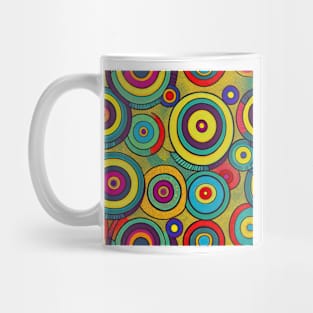 seamless Geometric pattern in retro '70 style of circles and lines Mug